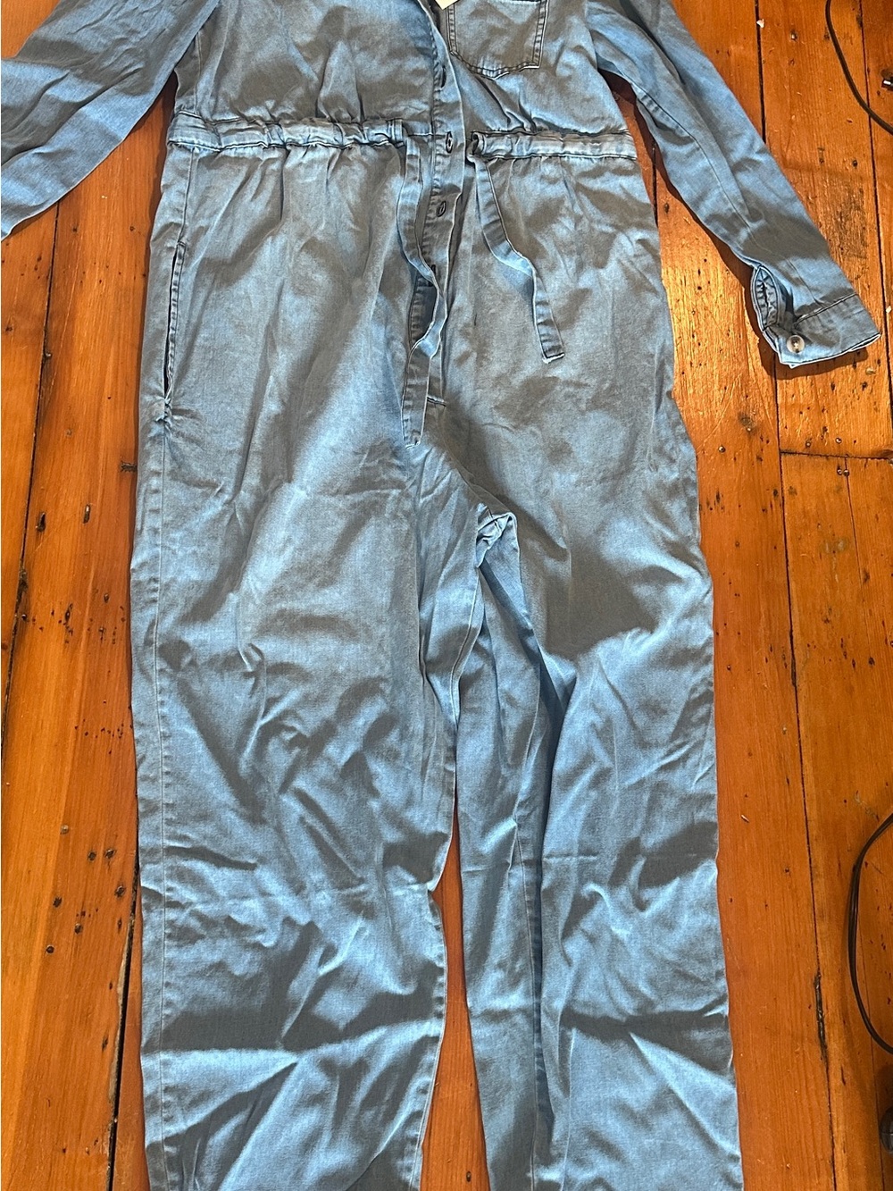 Light Denim Seraphine Tencel Boiler Maternity Jumpsuit